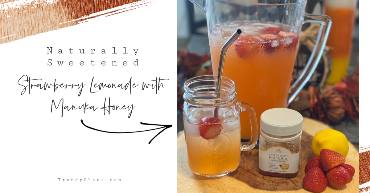 Naturally Sweetened Strawberry Lemonade with Manuka Honey